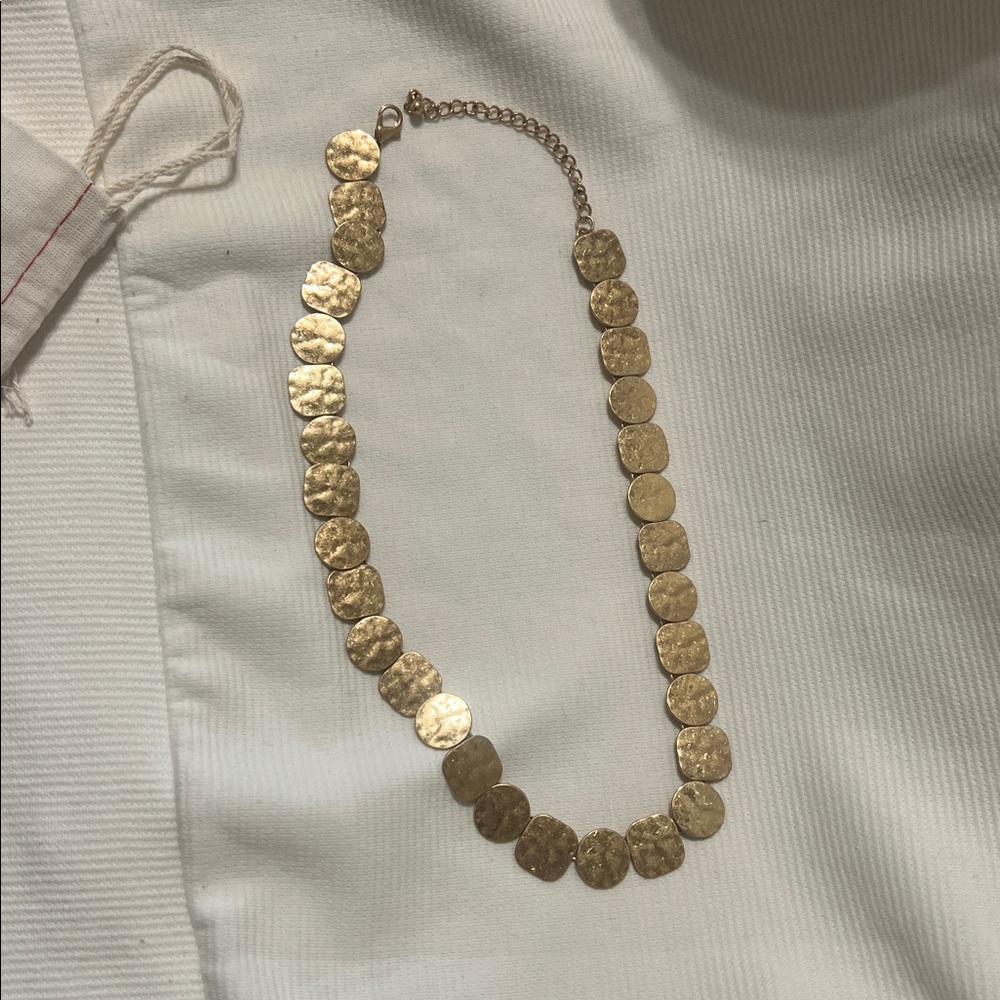 Erin McDermott Gold Hammered Skipping Stones Necklace